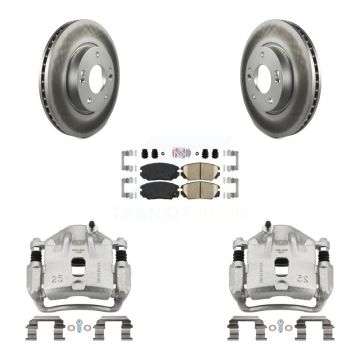 Front Disc Brake Caliper Coat Rotors & Ceramic Pad Kit For 2006-2010 Hyundai Sonata 2.4L KCG-100596N