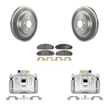 Front Disc Brake Caliper Coat Rotor Semi-Metallic Pad Kit For Chrysler 300 Dodge Charger KCG-100596P
