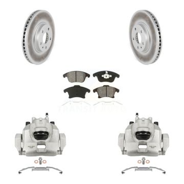 Front Disc Brake Caliper Coat Rotors & Semi-Metallic Pad Kit For Ford Fusion Lincoln MKZ KCG-100596S
