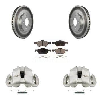 Front Disc Brake Caliper Coat Rotors And Ceramic Pad Kit For Ford Escape Mercury Mariner KCG-100596T
