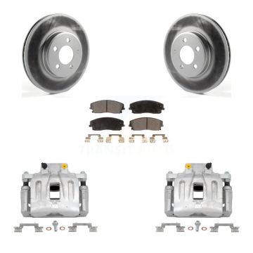 Front Disc Brake Caliper Coat Rotor Semi-Metallic Pad Kit For Chrysler 300 Dodge Charger KCG-100597P