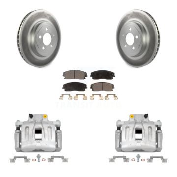 Front Disc Brake Caliper Coated Rotors And Semi-Metallic Pads Kit For Dodge Charger KCG-100598P