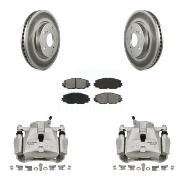 Front Brake Caliper Coat Rotors & Semi-Metallic Pad Kit For Toyota RAV4 Prius V Scion xB KCG-100598S