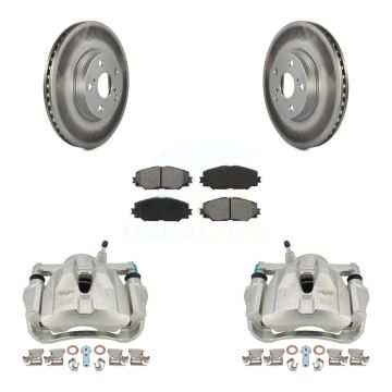 Front Brake Caliper Coat Rotor & Semi-Metallic Pad Kit For Toyota Corolla Matrix Pontiac KCG-100599S