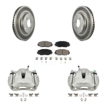 Front Disc Brake Caliper Coated Rotors And Ceramic Pads Kit For Toyota RAV4 LE KCG-100600C