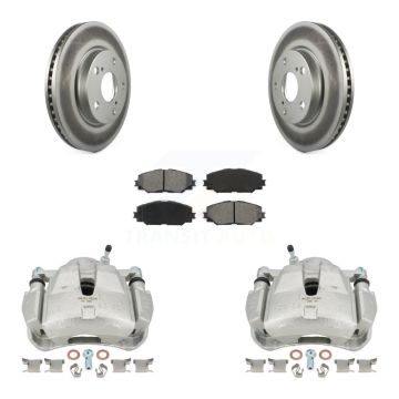Front Disc Brake Caliper Coated Rotors And Semi-Metallic Pads Kit For Toyota RAV4 KCG-100600S