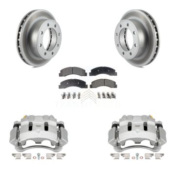 Front Brake Caliper Coat Rotor Ceramic Pad Kit For Ford F-350 Super Duty F-250 Excursion KCG-100600T
