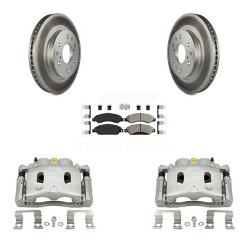 Front Brake Caliper Coat Rotor Semi-Metallic Pad Kit For Chevrolet Avalanche Cadillac XL KCG-100602N