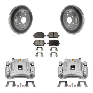 Front Brake Caliper Coat Rotor & Ceramic Pad Kit For Pontiac G6 With Dual Piston KCG-100602T