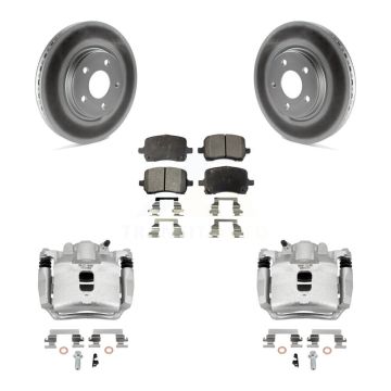 Front Brake Caliper Coat Rotor Ceramic Pad Kit For Pontiac Pursuit With Rear Disc Brakes KCG-100603T