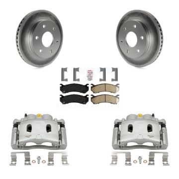 Front Disc Brake Caliper Coated Rotors And Ceramic Pads Kit For Chevrolet Silverado 1500 KCG-100604N