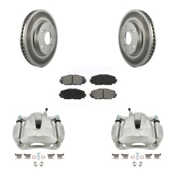 Front Disc Brake Caliper Coat Rotor & Semi-Metallic Pad Kit For 2014-2015 Toyota RAV4 LE KCG-100604S