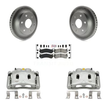 Front Disc Brake Caliper Coat Rotor & Semi-Metallic Pad Kit For Chevrolet Silverado 1500 KCG-100605N