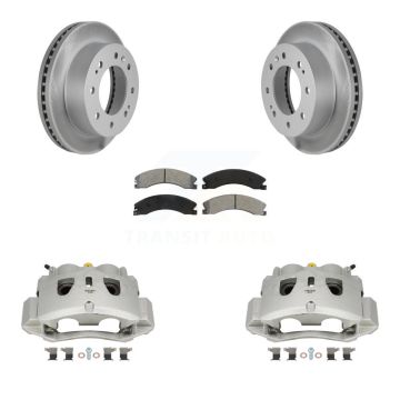 Front Brake Caliper Coat Rotors & Semi-Metallic Pad Kit For GMC Chevrolet Sierra 2500 HD KCG-100605S