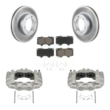 Front Brake Caliper Coat Rotor And Ceramic Pad Kit For Toyota Tundra With Casting # 13WG KCG-100606C
