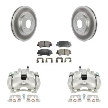 Front Disc Brake Caliper Coat Rotor And Semi-Metallic Pad Kit For Hyundai Accent Kia Rio KCG-100606P