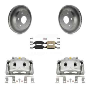 Front Brake Caliper Coat Rotor Ceramic Pad Kit For 2007 GMC Sierra 1500 Disc rear brakes KCG-100607N