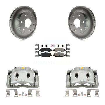 Front Disc Brake Caliper Coated Rotors And Semi-Metallic Pads Kit For GMC Sierra 1500 KCG-100608N