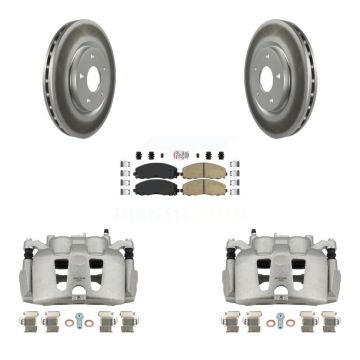 Front Disc Brake Caliper Coated Rotors And Ceramic Pads Kit For 2014-2020 Dodge Journey KCG-100609N