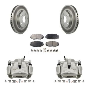 Front Brake Caliper Coat Rotors & Ceramic Pad Kit For Toyota RAV4 Prius V Scion xB Lexus KCG-100609T