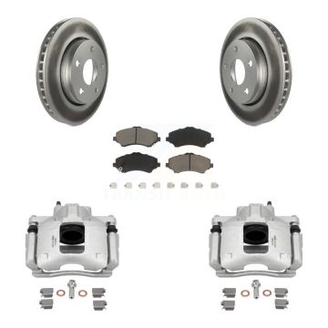 Front Disc Brake Caliper Coated Rotors And Ceramic Pads Kit For Jeep Wrangler KCG-100610C