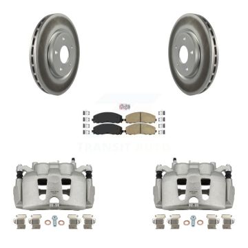 Front Disc Brake Caliper Coated Rotors And Ceramic Pads Kit For 2014-2020 Dodge Journey KCG-100610N