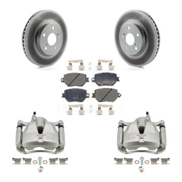 Front Brake Caliper Coat Rotor Semi-Metallic Pad Kit For Lexus IS250 Base with Sedan RWD KCG-100611P