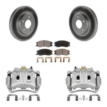 Front Brake Caliper Coat Rotor & Semi-Metallic Pad Kit For Chevrolet Equinox Pontiac Vue KCG-100612P