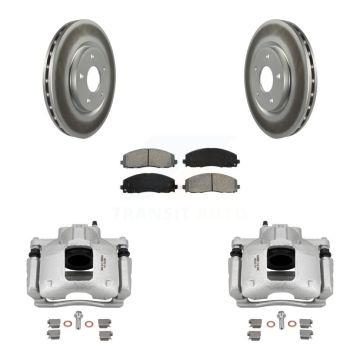 Front Disc Brake Caliper Coated Rotors And Semi-Metallic Pads Kit For Ram C/V KCG-100613S