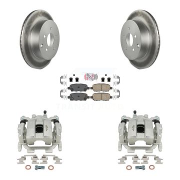 Rear Disc Brake Caliper Coated Rotors And Ceramic Pads Kit For 2009-2012 INFINITI FX35 KCG-100614N