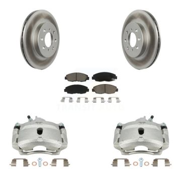 Front Disc Brake Caliper Coated Rotors And Ceramic Pads Kit For Honda Civic KCG-100615C