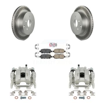 Rear Disc Brake Caliper Coated Rotors And Ceramic Pads Kit For 2009-2012 INFINITI FX35 KCG-100615N