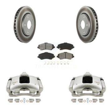 Front Disc Brake Caliper Coat Rotors & Semi-Metallic Pad Kit For 2009-2011 Dodge Journey KCG-100615S