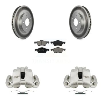 Front Disc Brake Caliper Coat Rotors Semi-Metallic Pad Kit For Ford Escape Mazda Tribute KCG-100617S