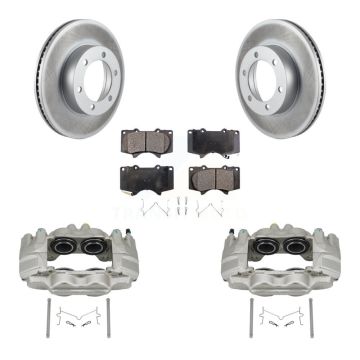 Front Brake Caliper Coat Rotor And Ceramic Pad Kit For Toyota Tundra With Casting # 13WG KCG-100617T