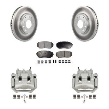 Front Disc Brake Caliper Coat Rotors Semi-Metallic Pad Kit For 2007-2009 Lincoln MKX FWD KCG-100618P