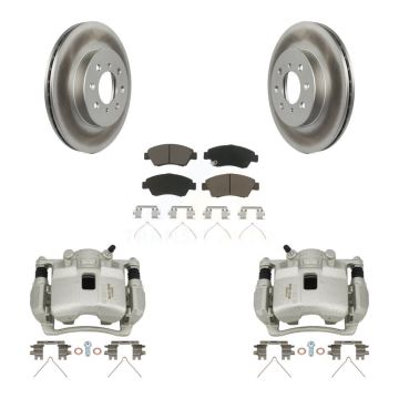 Front Disc Brake Caliper Coated Rotors And Ceramic Pads Kit For 2007-2008 Honda Fit KCG-100619C