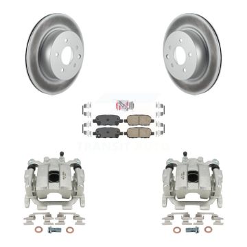 Rear Disc Brake Caliper Coated Rotors And Ceramic Pads Kit For 2008-2009 INFINITI EX35 KCG-100619N