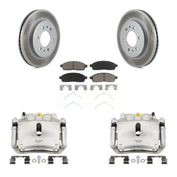 Front Brake Caliper Coat Rotor And Ceramic Pad Kit For 2009 Ford F-150 With 6 Lug Wheels KCG-100620C