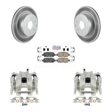 Rear Disc Brake Caliper Coated Rotors And Ceramic Pads Kit For 2010 INFINITI M35 M45 KCG-100620N