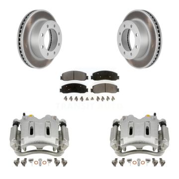 Front Brake Caliper Coat Rotor Semi-Metallic Pad Kit For Ford F-250 Super Duty F-350 4WD KCG-100620P
