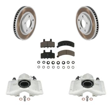 Front Brake Caliper Coat Rotor Ceramic Pad Kit For Cadillac DeVille Fleetwood 60 Special KCG-100621C