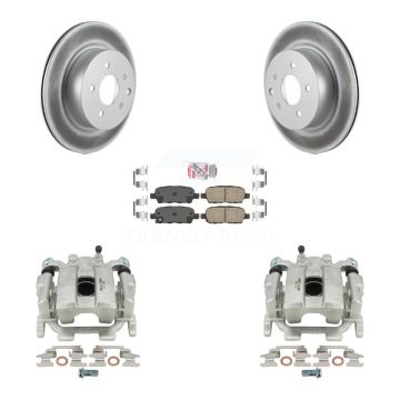 Rear Disc Brake Caliper Coated Rotors And Ceramic Pads Kit For 2010 INFINITI M35 M45 KCG-100621N