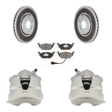 Front Brake Caliper Coat Rotors Semi-Metallic Pad Kit For 2000-2001 Volkswagen Golf 2.0L KCG-100621S