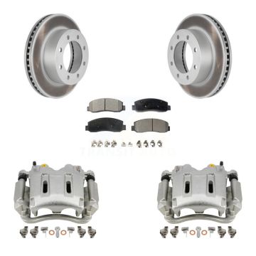 Front Brake Caliper Coat Rotor And Semi-Metallic Pad Kit For Ford F-250 Super Duty F-350 KCG-100622P