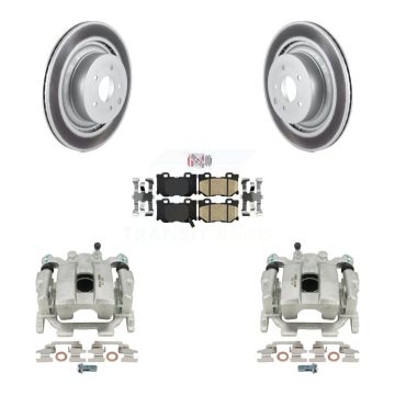Rear Brake Caliper Coat Rotors Ceramic Pad Kit For 10-13 INFINITI G37 With Brembo Brakes KCG-100623N