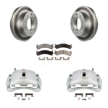 Front Brake Caliper Coat Rotor Semi-Metallic Pad Kit For Chevrolet GMC Express 3500 4500 KCG-100623P