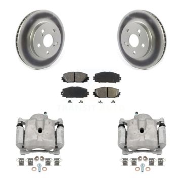 Front Disc Brake Caliper Coat Rotor Semi-Metallic Pad Kit For Toyota Corolla Prius Prime KCG-100623S