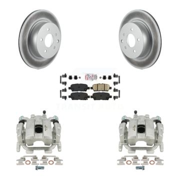 Rear Disc Brake Caliper Coat Rotor Ceramic Pad Kit For INFINITI QX50 G25 Nissan 370Z Q40 KCG-100625N