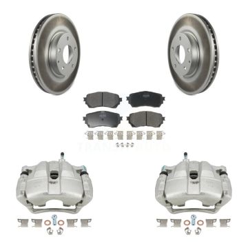 Front Disc Brake Caliper Coated Rotors And Semi-Metallic Pads Kit For Mazda 6 KCG-100625P